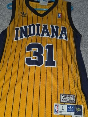 NBA Gold and Navy Indiana Hardwood Classics Jersey #31 Adult Lg Reggie Miller